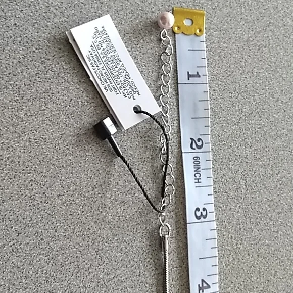 Chicos faux pink pearl and silver necklace. - Picture 10 of 12